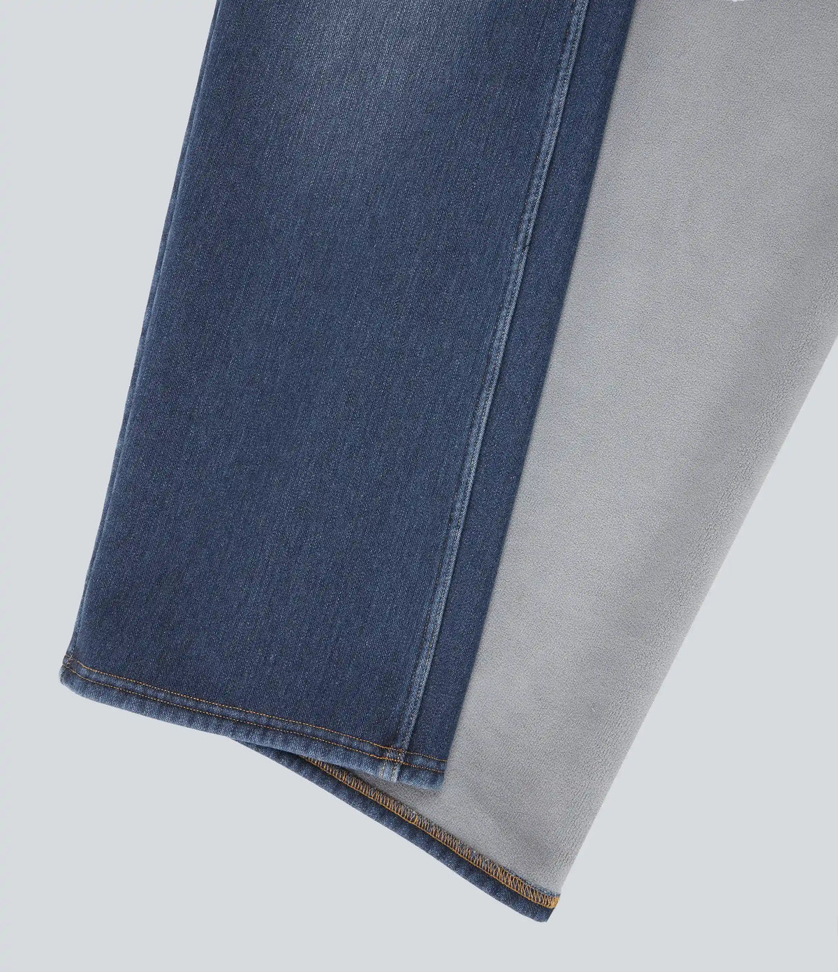 Mid Rise Asymmetric Straight Leg Fleece Casual Jeans with Pockets