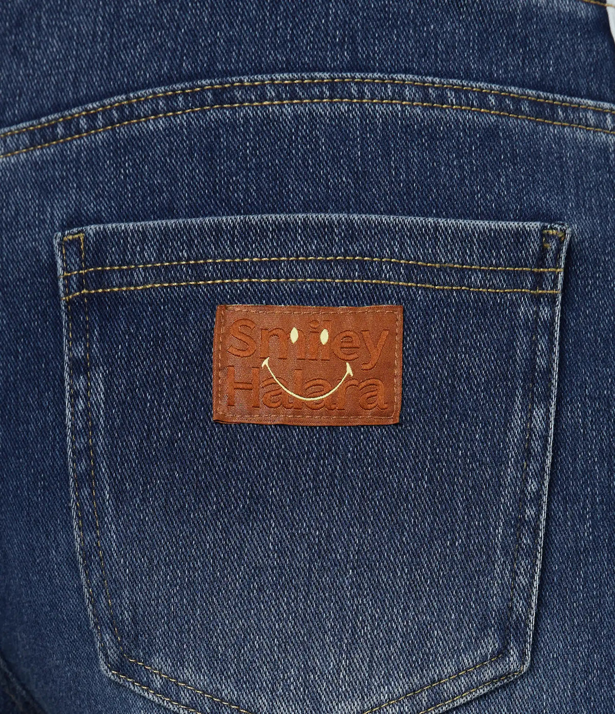 Halara X Smiley® Halara Flex™ High Waisted Baggy Wide Leg Washed Casual Jeans with Pockets