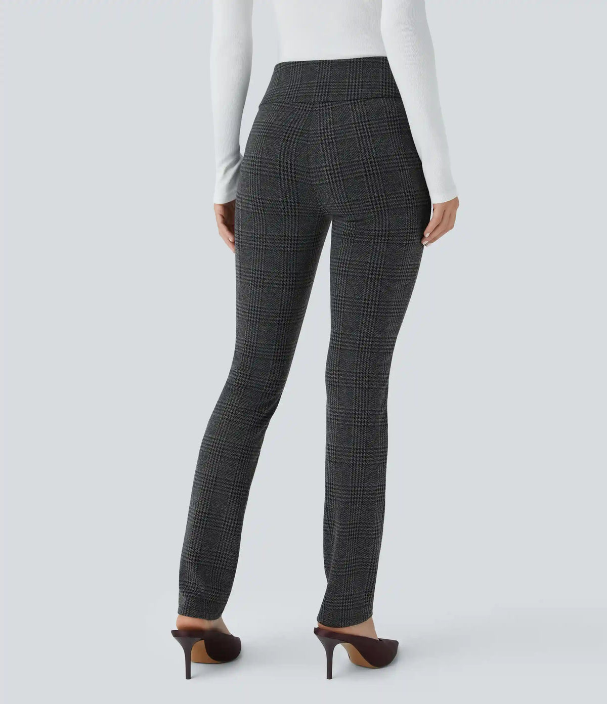 Halara Flex™ High Waisted Houndstooth Plaid Skinny Work Pants with Pockets