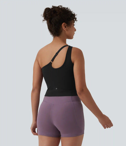 OneForm Seamless Flow One Shoulder Built-in Bra Yoga Tank Top