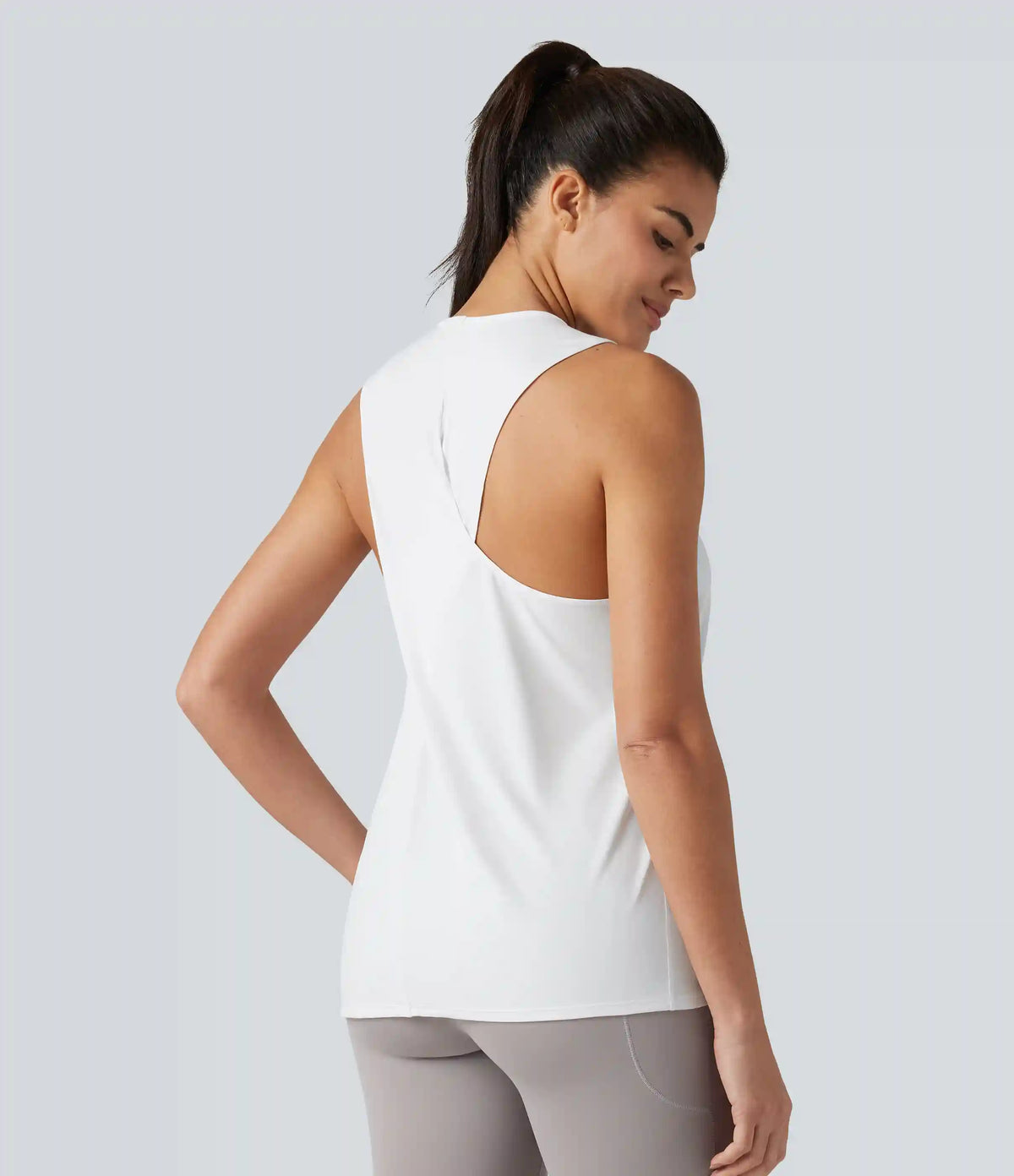 Crossover Racerback Sleeveless InstantCool Quick Dry Yoga Sports Top-UPF50+