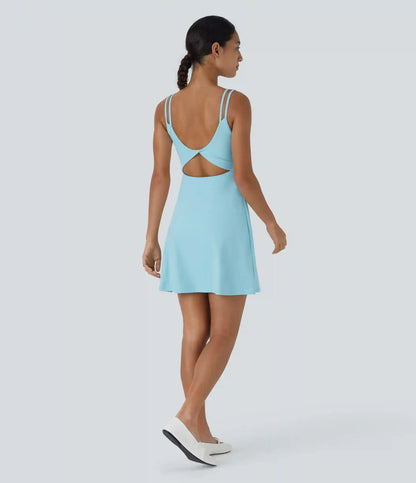 SoftlyZero™ Plush Double Straps 2-Piece Pocket Slip Dance Active Dress A-D Cups