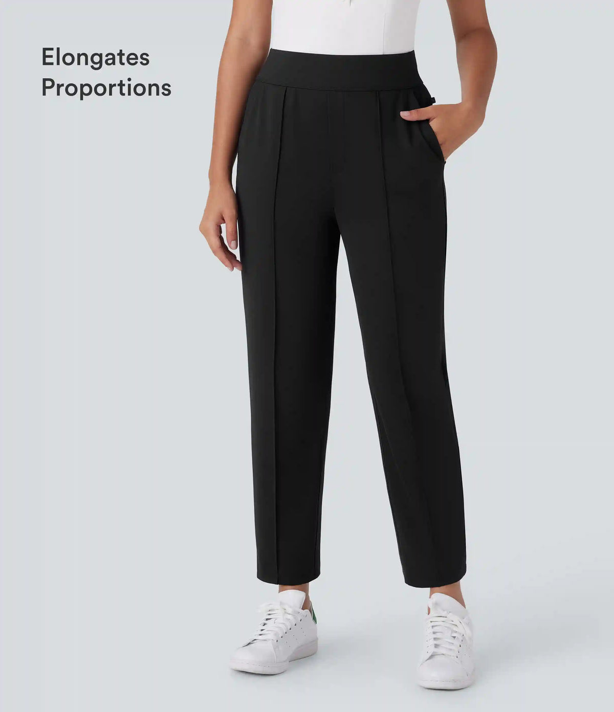 Mid High Waisted Pockets Quick Dry Golf Pants-Golf Tee-UPF40+