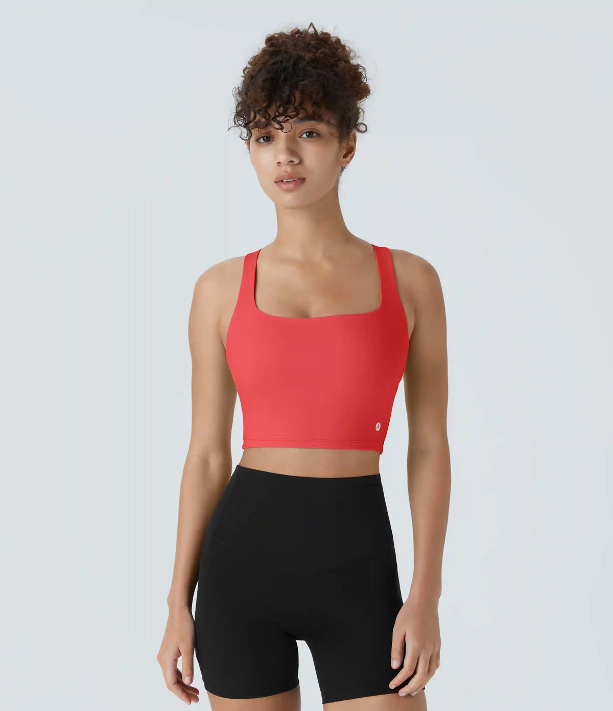 SoftlyZero™ Airy Square Neck Backless Crisscross Cropped InstantCool Yoga Tank Top