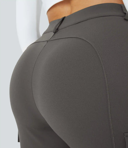DayStretch High Waisted Zipper Pockets Solid Skinny Cargo Pants