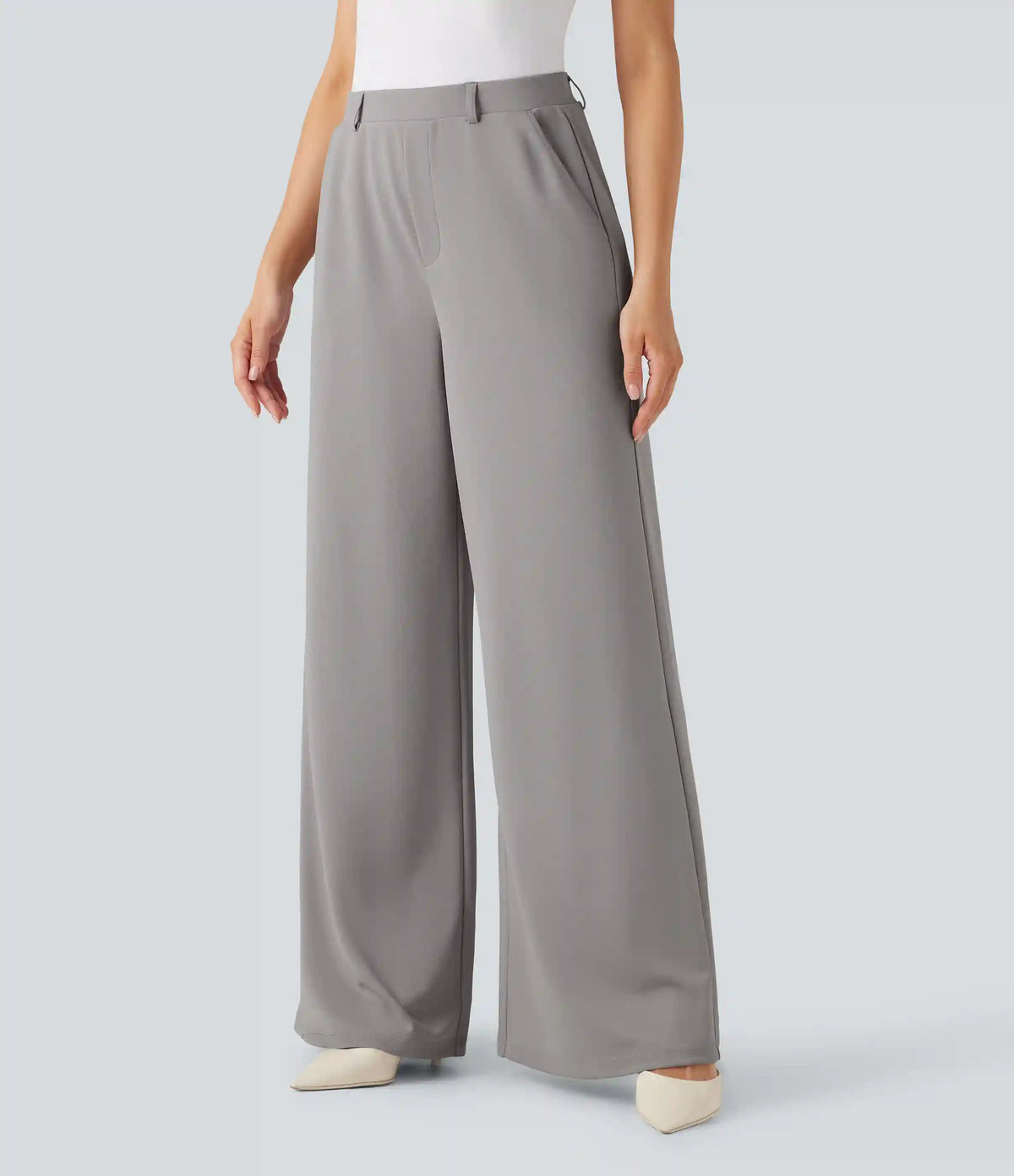 Halara Flex™ High Waisted Palazzo Wide Leg Crepe Work Pants with Pockets