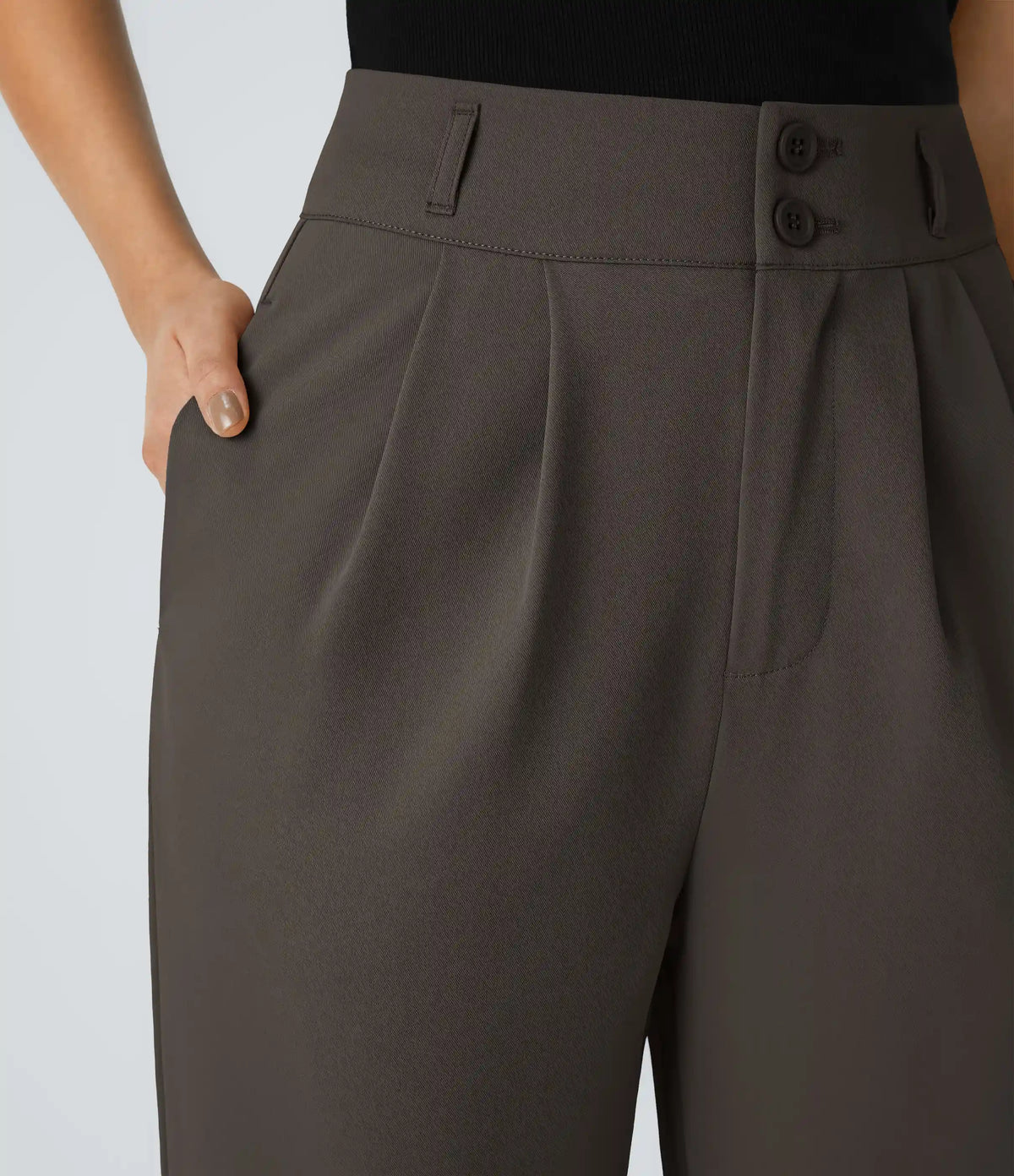 Halara Flex™ High Waisted Zipper Pocket Shirred Straight Leg Work Pants