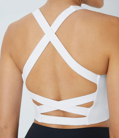 SoftlyZero™ Airy Square Neck Backless Crisscross Cropped InstantCool Yoga Tank Top