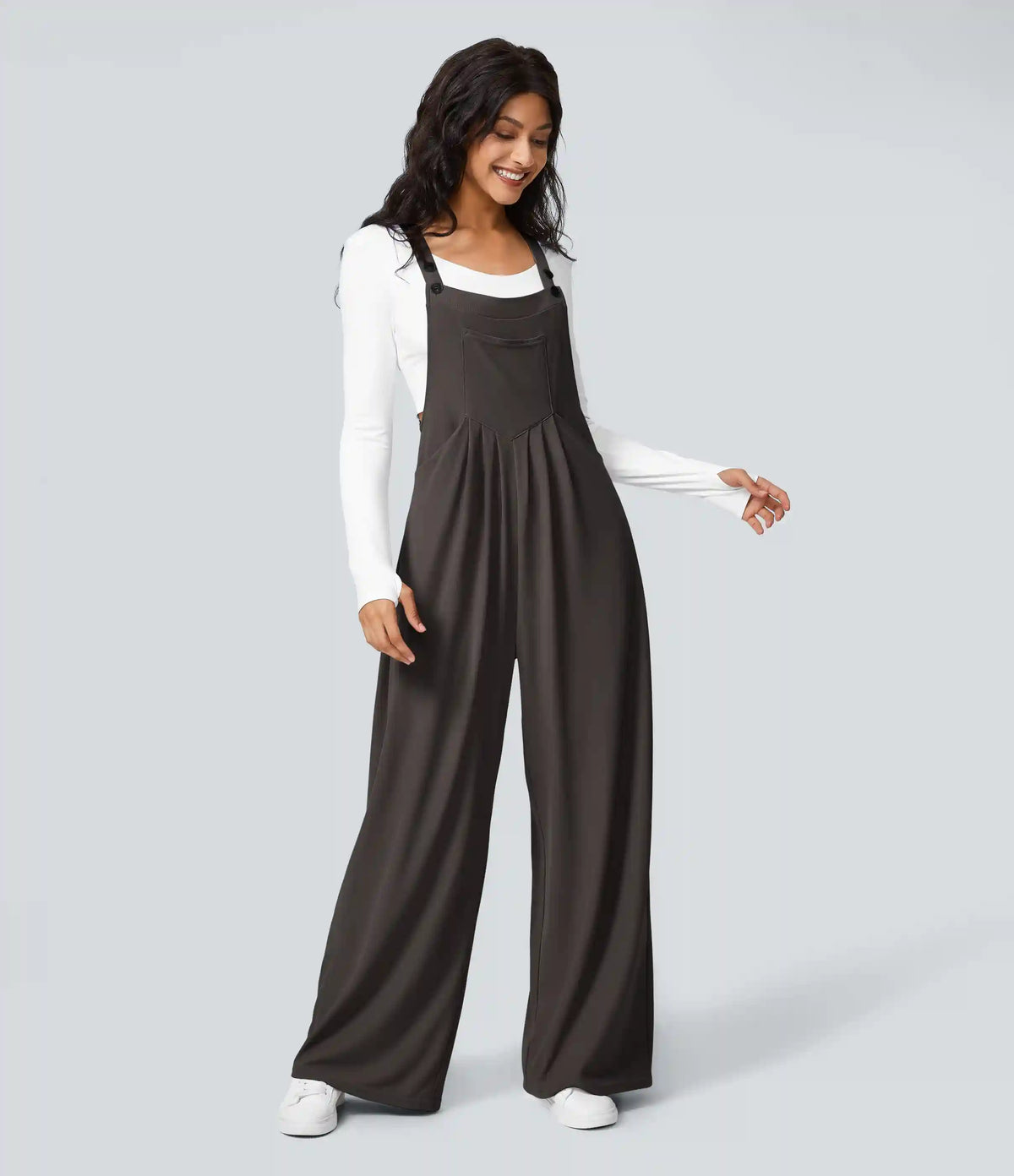 Pockets Waffle Casual Overalls