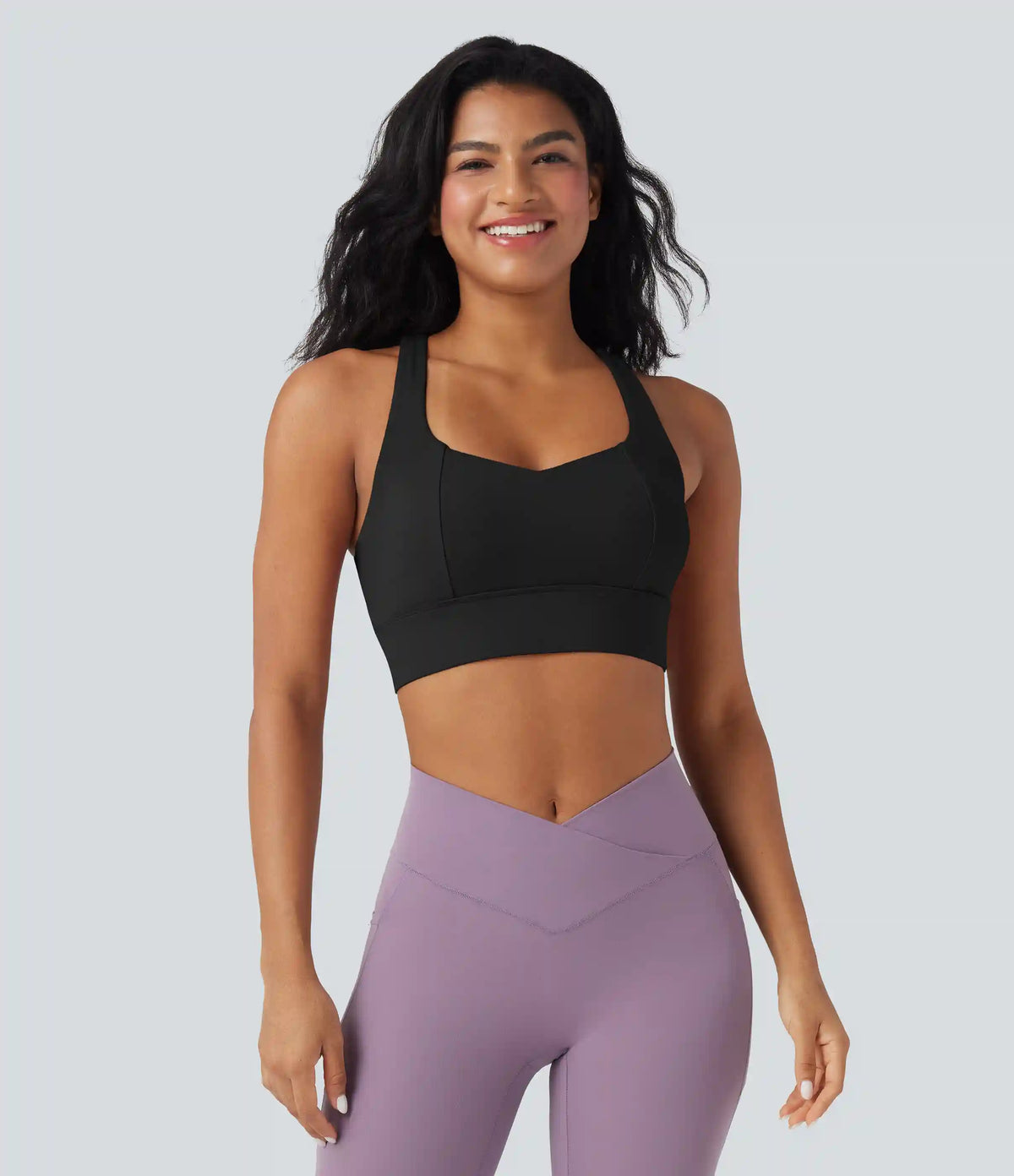 Light Support Racerback Crisscross Yoga Sports Bra