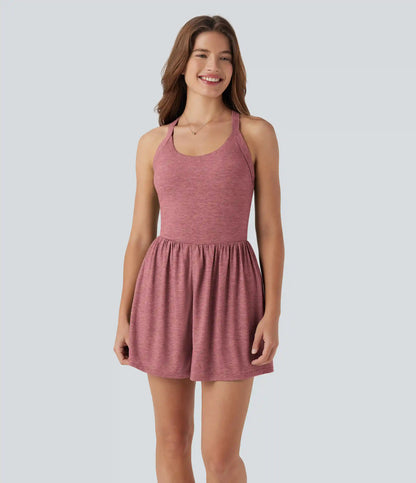 Padded 2-in-1 Romper with Pockets-Easy Peezy Edition