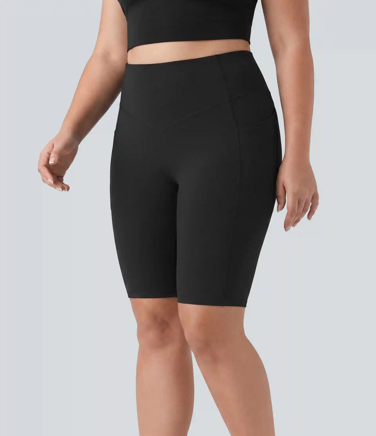 Plus Size Halara UltraSculpt™ High Waisted Scrunch Butt Lifting Tummy Control Shaping Training Biker Shorts 9'' with Pockets