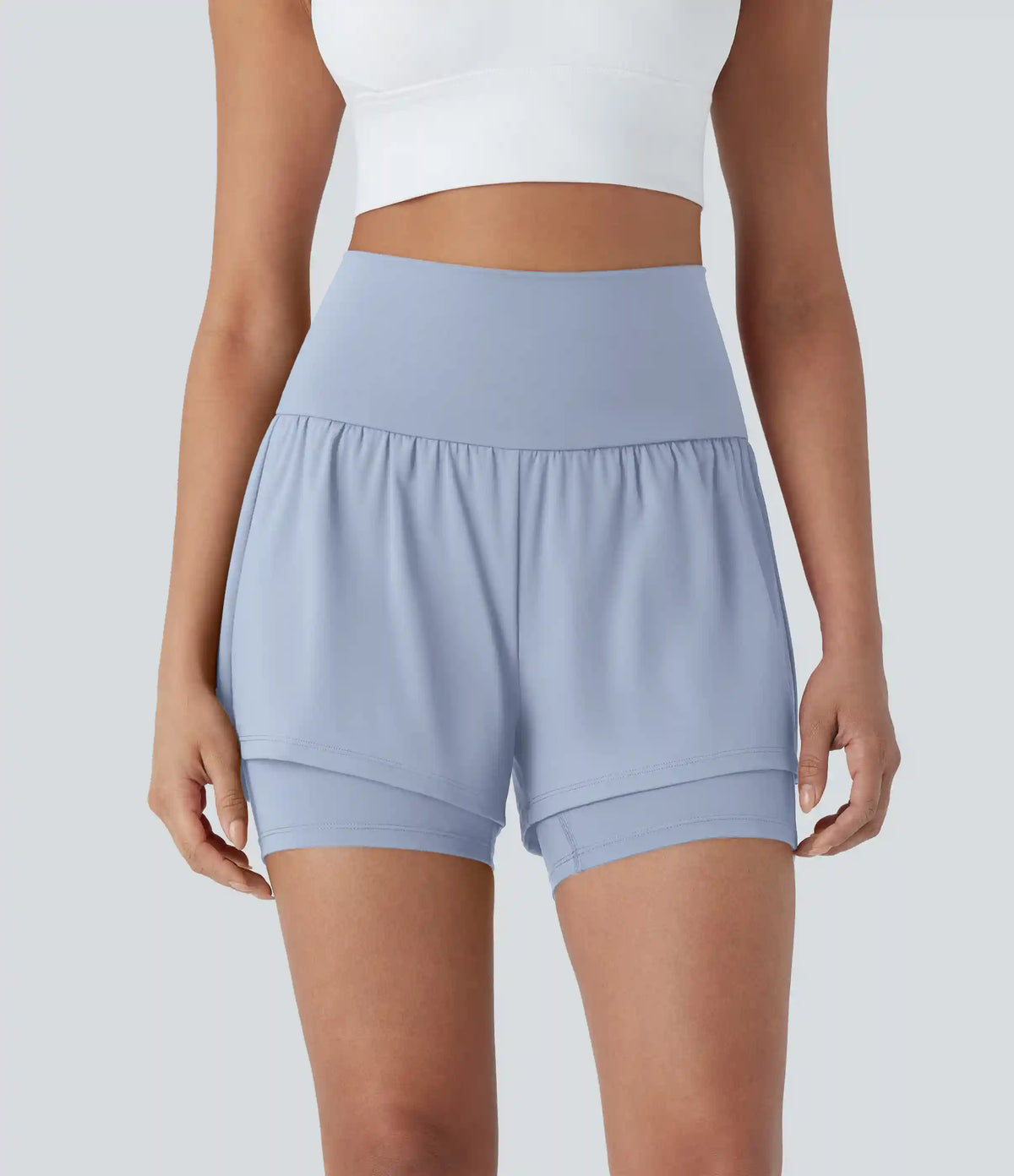 SoftlyZero™ Airy Super High Waisted 2-in-1 InstantCool Yoga Shorts 5'' with Pockets
