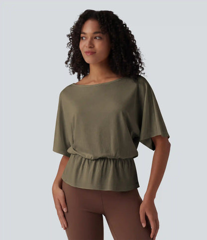 Boat Neck Half Sleeve Work T-Shirt