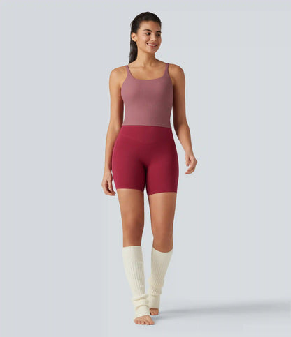 Backless U-Neck Built-in Bra Dance Tank Top