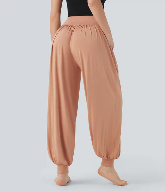 High Waisted Tummy Control Yoga Baggy Joggers with Pockets