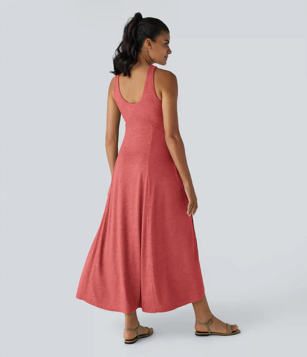 U Neck Flowy Maxi Casual Tank Dress