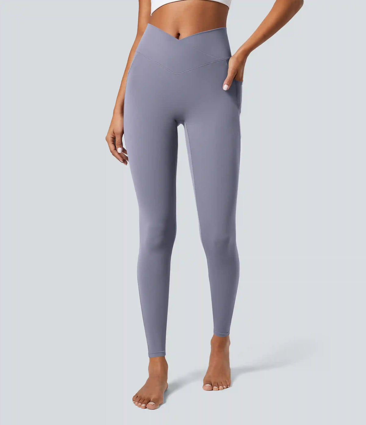 SoftlyZero™ Crossover Pocket Plain Leggings