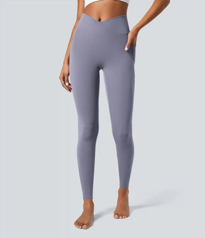 SoftlyZero™ Crossover Pocket Plain Leggings