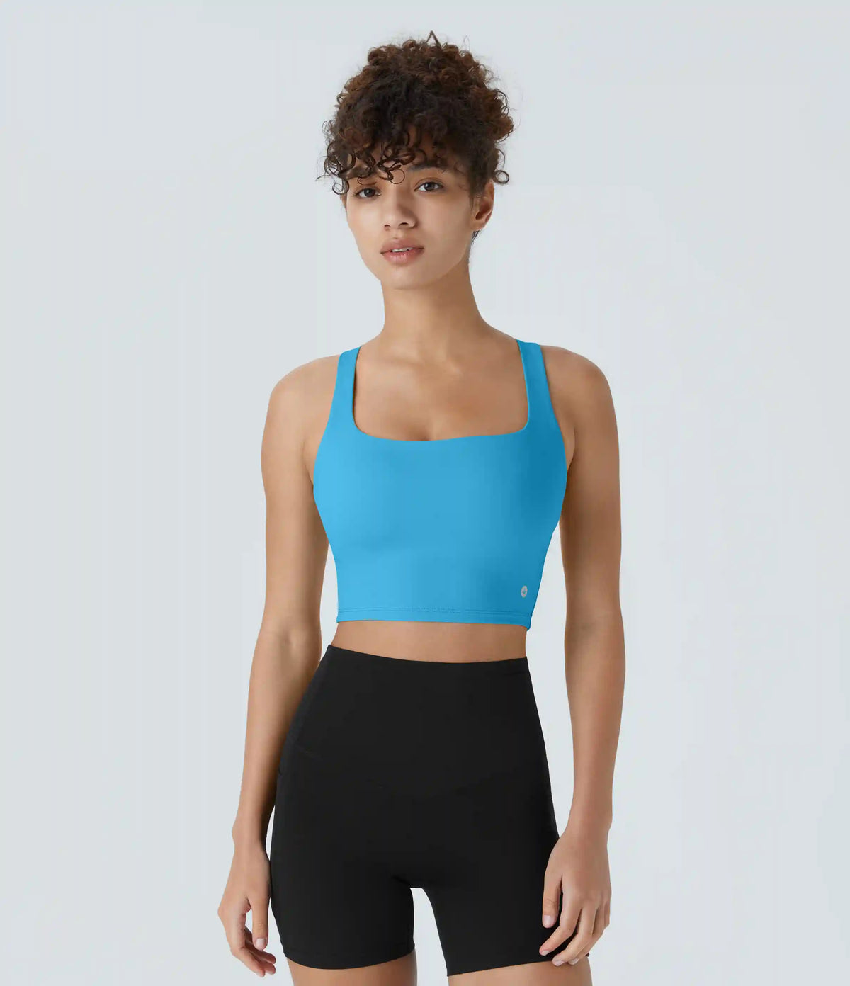 SoftlyZero™ Airy Square Neck Backless Crisscross Cropped InstantCool Yoga Tank Top