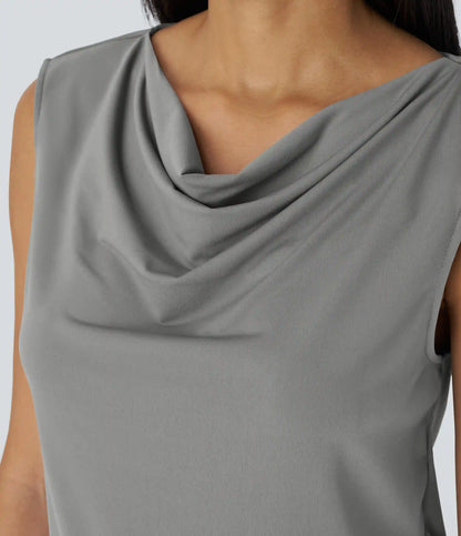 Cowl Neck Sleeveless Work Blouse
