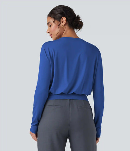 Round Neck Long Sleeve Work Top