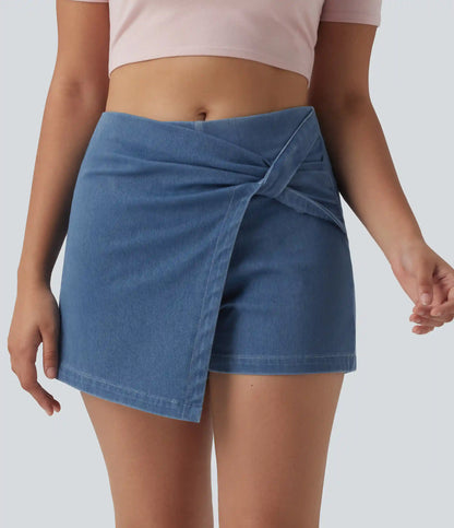 Halara Flex™ Mid Rise Micro Mini Denim Casual Skort