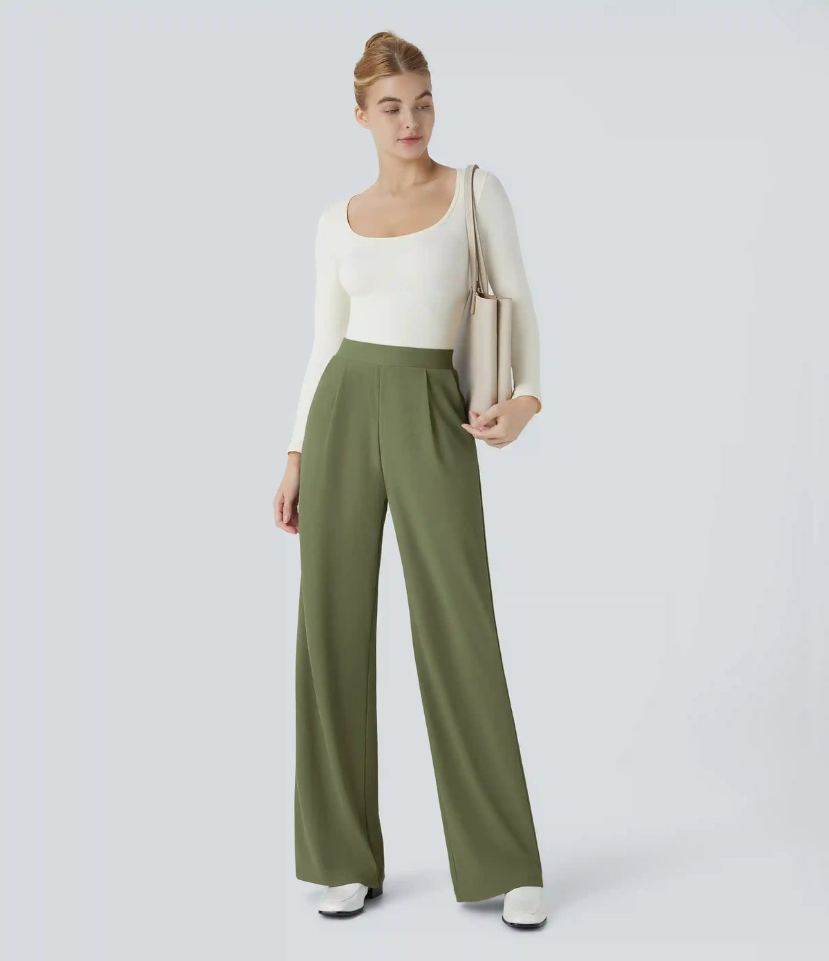 Halara Flex™ High Waisted Body Sculpt Waist-Slimming Pocket Wide Leg Micro Waffle Work Pants