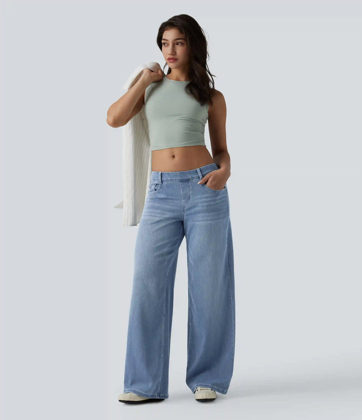 Halara Flex™ Low Rise Wide Leg Casual Jeans with Pockets