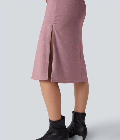 Short Sleeve Ruched Bodycon Midi Work Dress