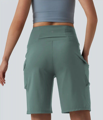 Mid Rise Cargo Yoga Baggy Shorts with Pockets