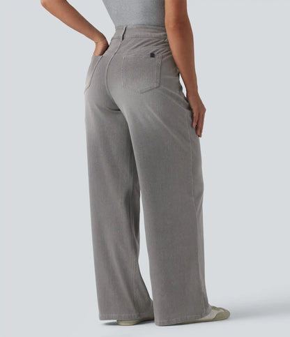 Halara Flex™ Mid Rise Wide Leg Casual Jeans with Pockets