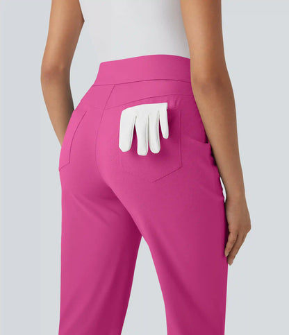 Mid High Waisted Pockets Quick Dry Golf Pants-Golf Tee-UPF40+