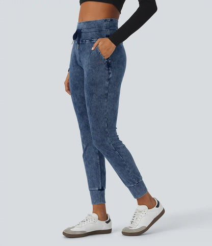 Halara Flex™ High Waisted Drawstring Pocket Washed Casual Jeans