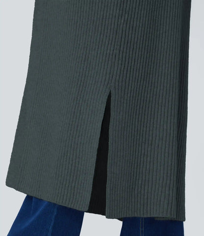 Hooded Long Sleeve Pocket Longline Casual Cardigan