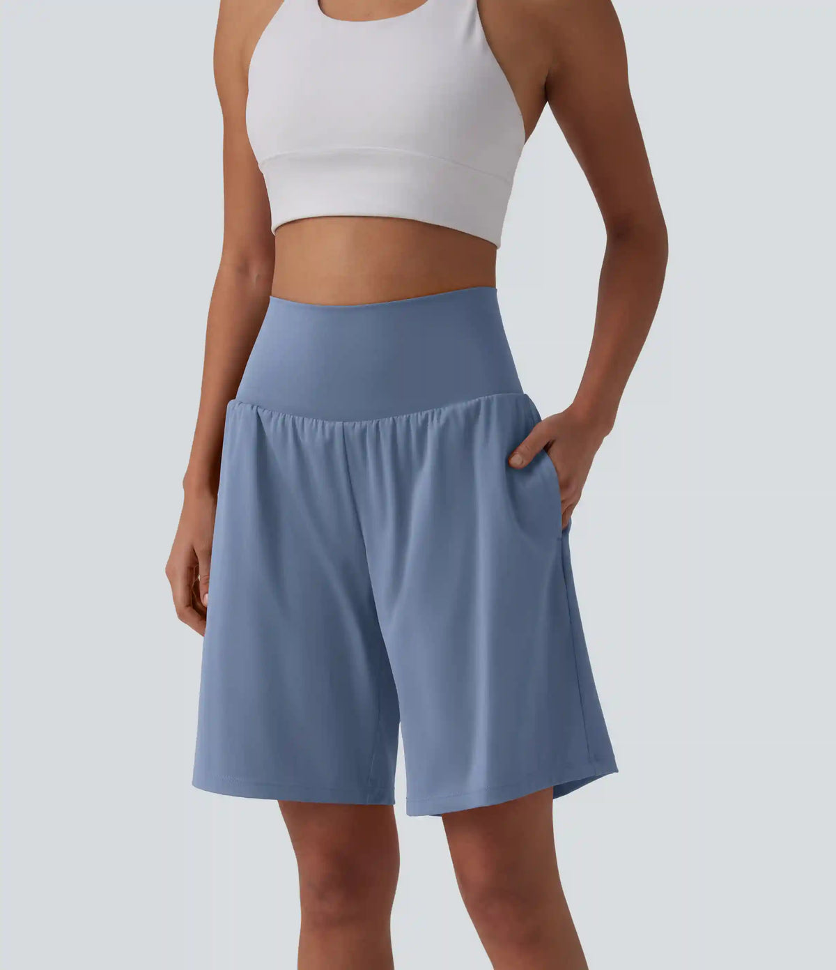 SoftlyZero™ Airy Super High Waisted 2-in-1 InstantCool Yoga Shorts 9" with Pockets