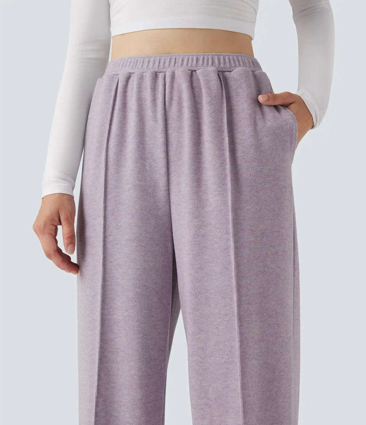 High Waisted Drawstring Thermal Casual Baggy Pants with Pockets