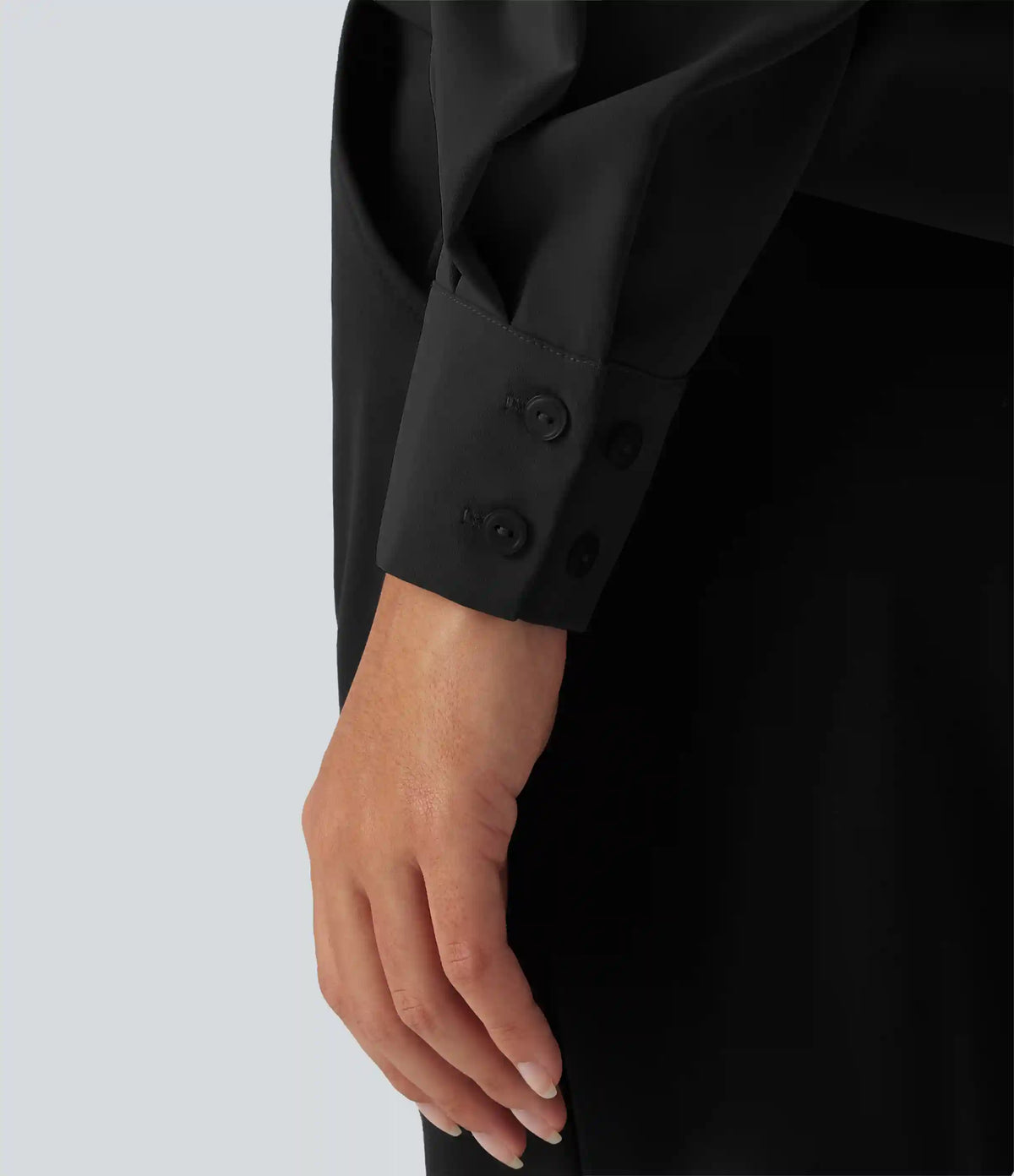 Wrinkle Recovery V Neck Long Sleeve Work Blouse