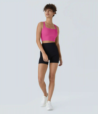 SoftlyZero™ Airy Square Neck Backless Crisscross Cropped InstantCool Yoga Tank Top