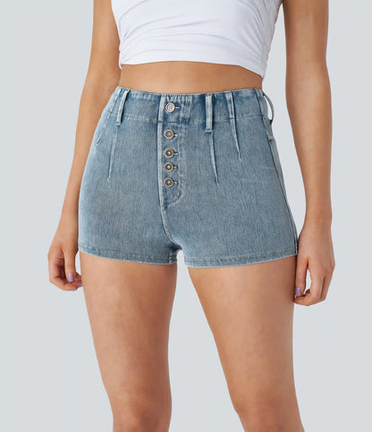 Halara Flex™ High Waisted Decorative Pockets Denim Casual Shorts 2''