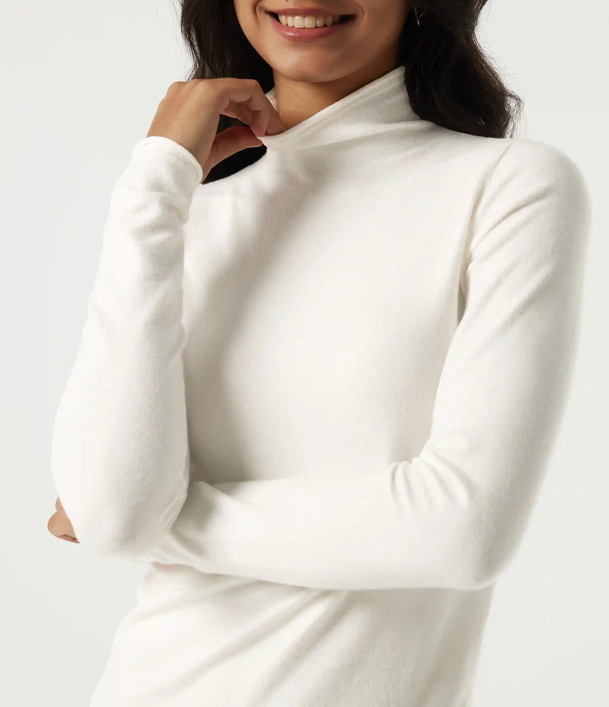 High Neck Long Sleeve Work Sweater