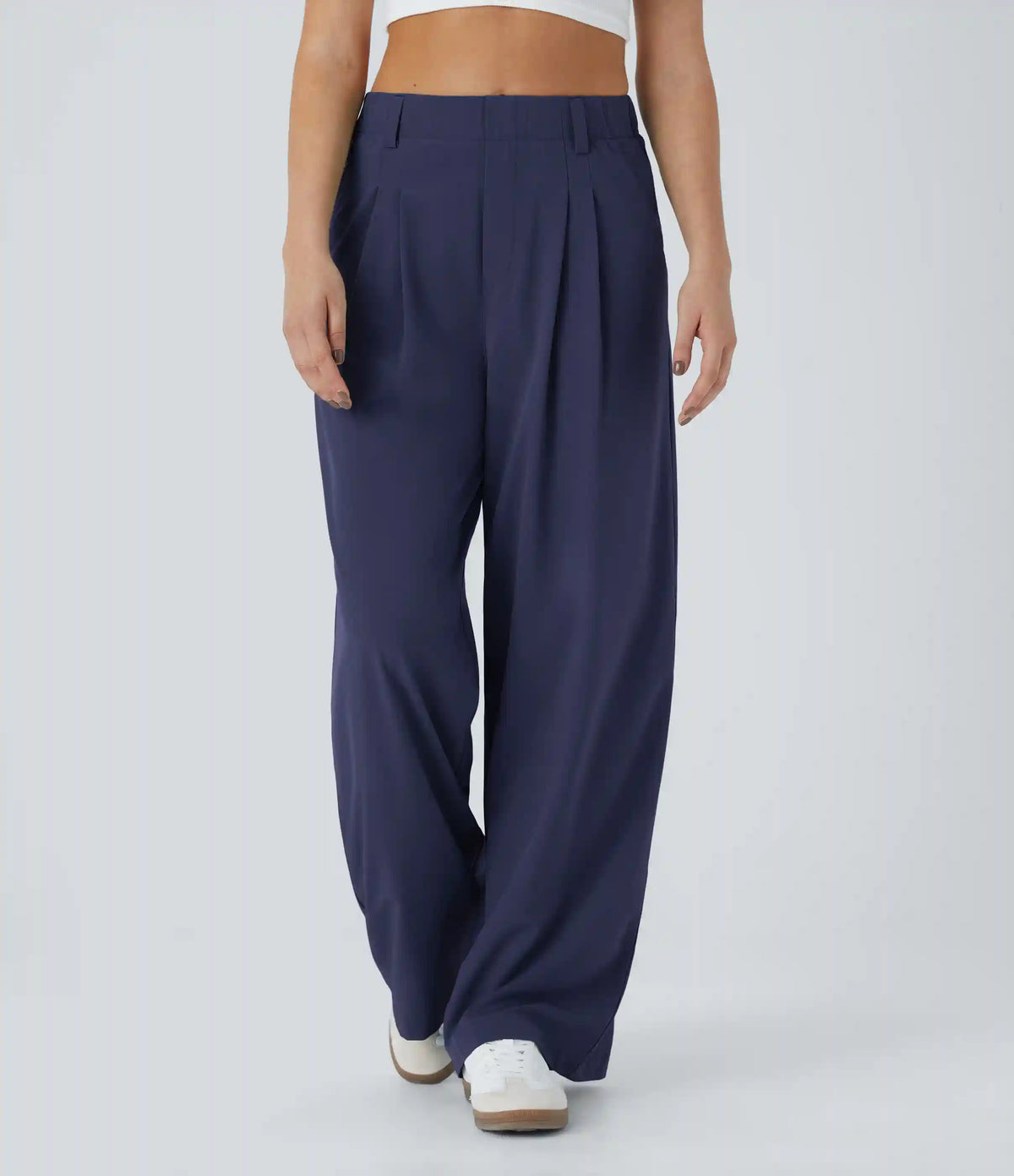 Breezeful™ High Waisted Pocket Wide Leg Baggy Flowy Solid Palazzo Quick Dry Casual Pants