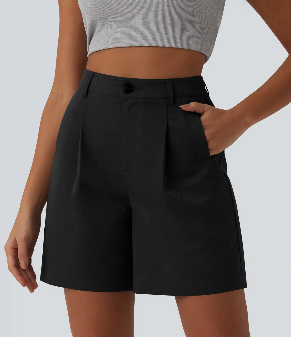 High Waisted Casual Baggy Shorts with Pockets
