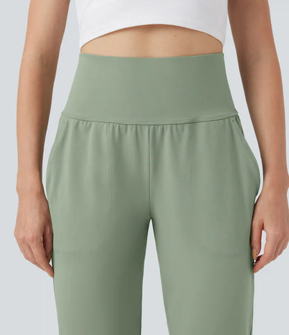 DayStretch Mid Rise Tummy Control Running Joggers with Pockets