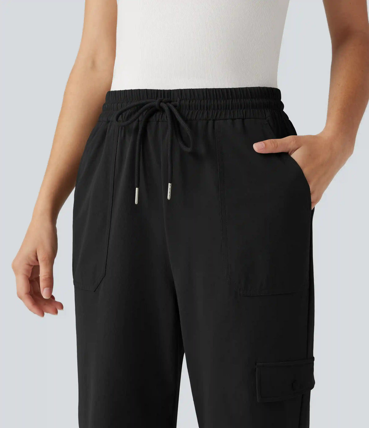 High Waisted Drawstring Bootcut Hiking Pants with Pockets