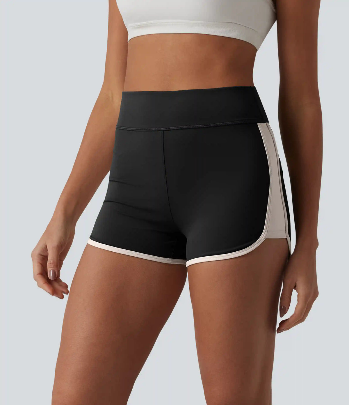 SoftlyZero™ Airy High Waisted Color Block InstantCool Workout Shorts 2.5'' with Pockets