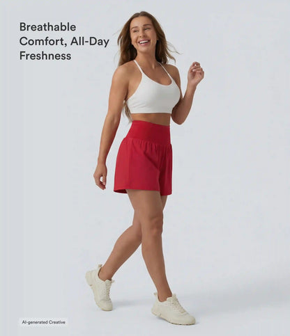 SoftlyZero™ Airy High Waisted Tummy Control 2-in-1 InstantCool Yoga Shorts with Pockets