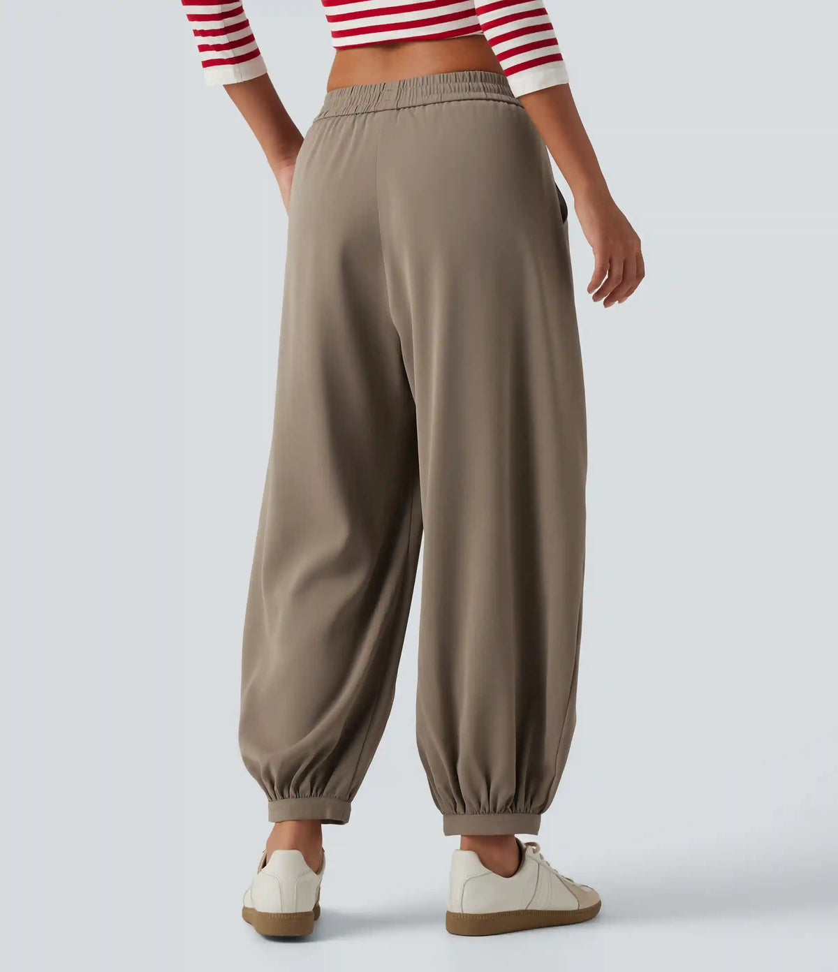 Mid Rise Casual Pants with Pockets