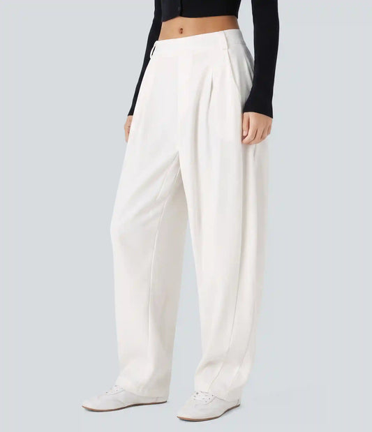 Mid Rise Pocket Barrel Leg Baggy Work Pants