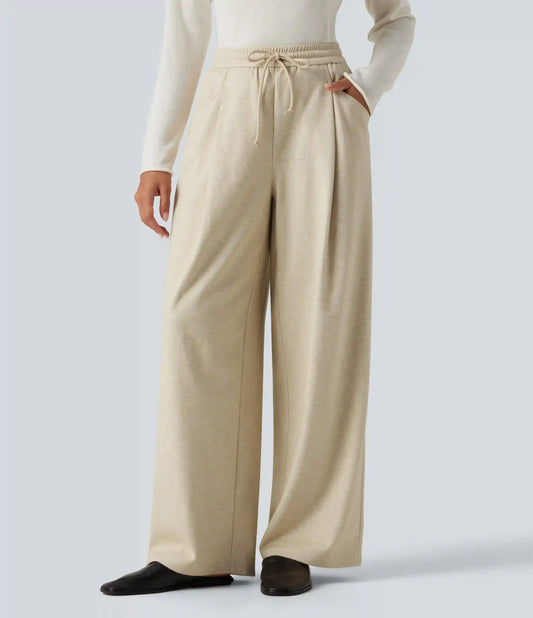 High Waisted Drawstring Baggy Work Pants with Pockets